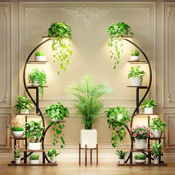 Suporte de Plantas com Luz de Crescimento – 8 Níveis