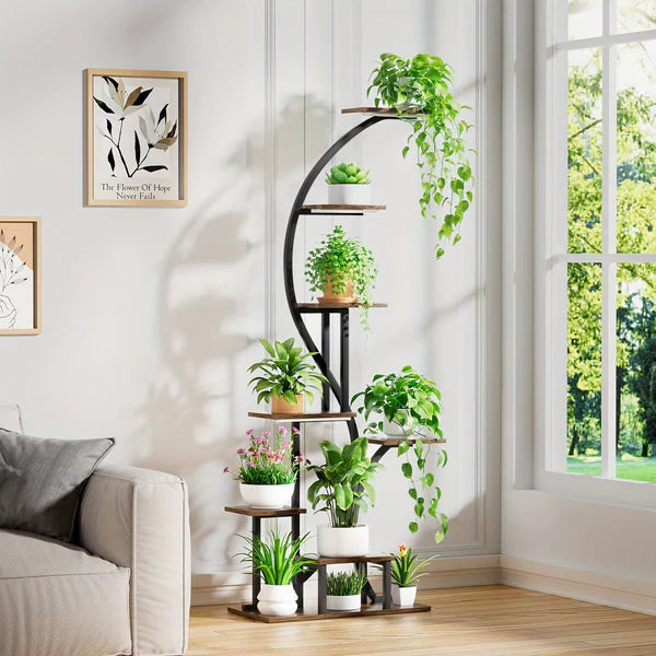 Suporte de Plantas com Luz de Crescimento – 8 Níveis