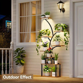 Suporte para Plantas de 8 Níveis com Gaveta de Armazenamento