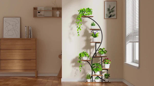 Suporte de Plantas com Luz de Crescimento – 8 Níveis