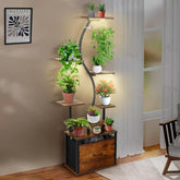 Suporte para Plantas de 8 Níveis com Gaveta de Armazenamento